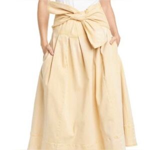 Ulla Johnson Virgil Midi khaki creamy skirt with tie waist; size 4